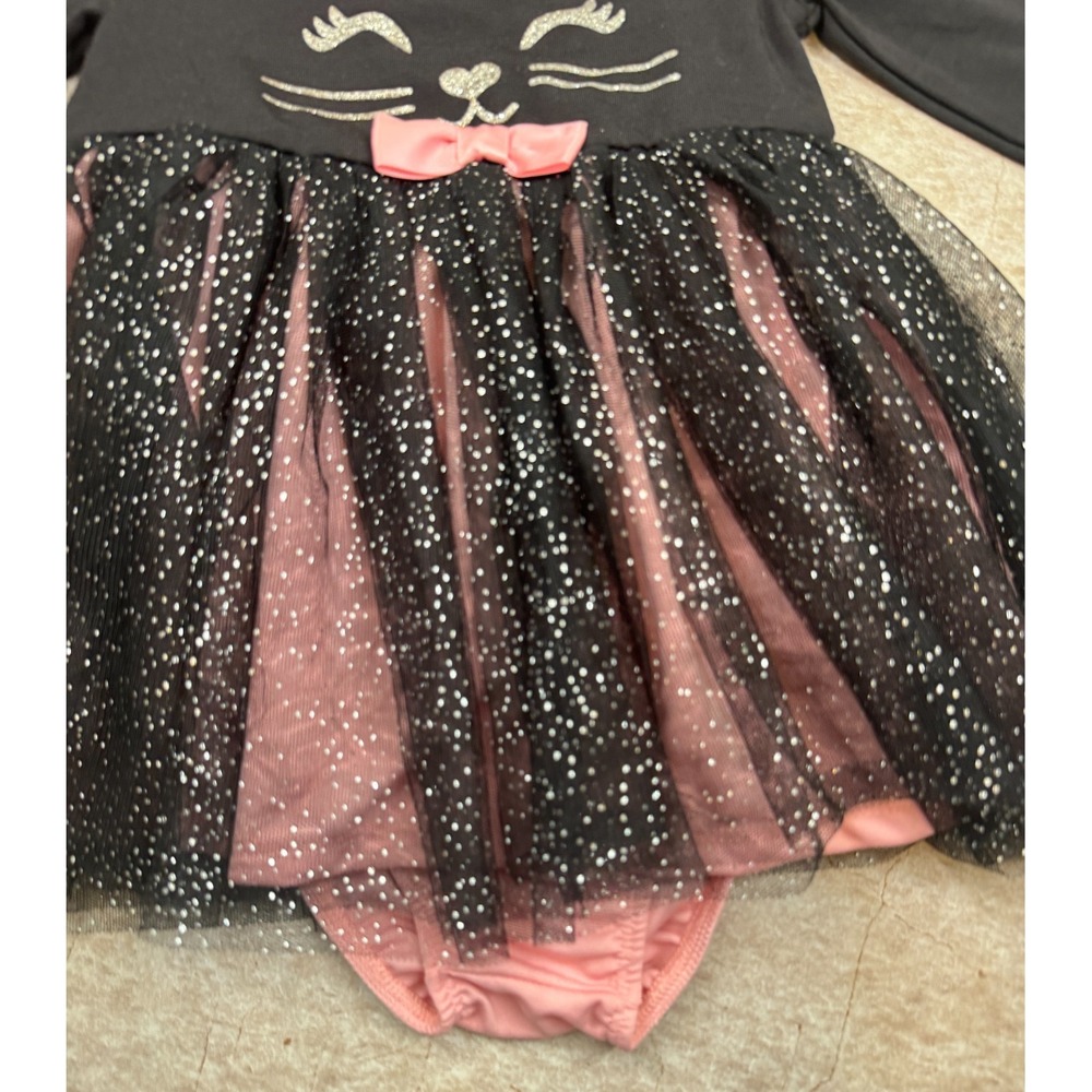 Zunie Baby Girl 12M Black Pink Cat Tutu Dress Outfit NWOT Halloween Costume - Picture 4 of 9